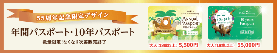 55周年記念限定デザイン 年間パスポート・10年パスポート 数量限定！なくなり次第販売終了