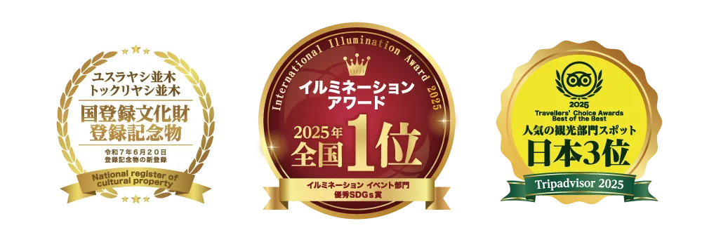 2023年全國燈飾活動部門第2名、沖繩三大夜景、TripAdvisor人氣觀光景點部門日本第1名